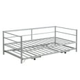 Euroco Metal Twin Size Platform Bed, Convertible Daybed with Trundle