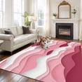 thumbnail image 2 of 5'x7' Area Rugs, Pink Ombre Indoor Outdoor Area Rug for Living Room Bedroom, Modern Geometric Abstract Art Moire Washable Bathroom Rugs Kitchen Floor Carpet Mats Home Decor Aesthetic, 2 of 8