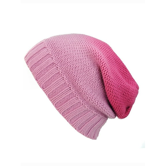 Gravity Threads Women's 2 Tone Beanie Chic Gradient Design, Pink