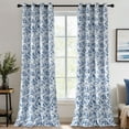 thumbnail image 5 of NICETOWN 100% Blackout Floral Curtains for Living Room, Room Darkening Grommet Farmhouse Thermal Insulated Window Drapes, Blue, 52"x84", 2 Panels, 5 of 7