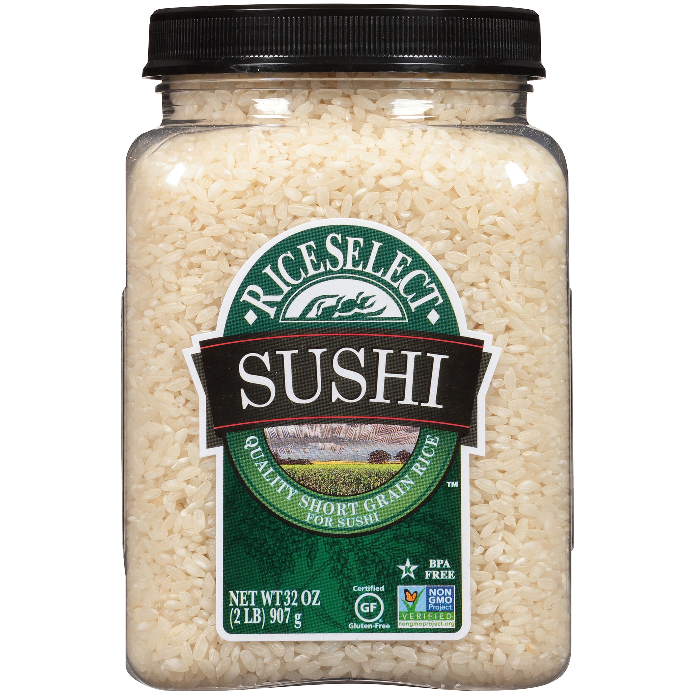 RiceSelect Sushi Rice, Premium Short Grain Rice for Sushi, 2 lb Jar