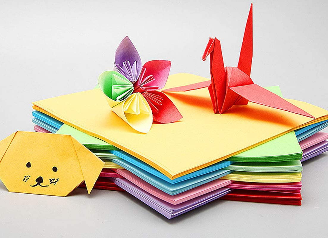Origami Paper Sheets Colored Double Sided Paper Crane Folding Paper for Kids Art & Craft Activities and Office Print 10Colors 200pcs 4x4inch Sheets Origami Paper 