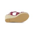 thumbnail image 5 of BLISSFUL STEP Women's Shoes Crisscross Ankle Strap Espadrille Wedge Sandals Burgundy 10, 5 of 8