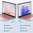 thumbnail image 7 of 14.1" Pink Laptop with Rechargeable Silent Mouse, 2026 NEW Thin and Light Notebook PC Computer for Student, 8GB RAM 128GB SSD, Intel Celeron Processor, HD Display USB3.0 Webcam for Lady & Teen Girls, 7 of 7