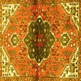 thumbnail image 1 of Ahgly Company Machine Washable Indoor Square Persian Yellow Traditional Area Rugs, 5' Square, 1 of 4