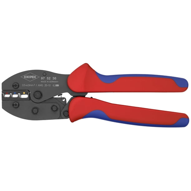Pinzas para engarzar terminales aislados KNIPEX, conectar a tope