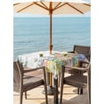 thumbnail image 2 of Spring Easter Outdoor Tablecloth - 60x60 Inch Square Dining Table Cover, Bunny Eggs Floral Leaves Farm Wooden Grain Waterproof Outdoor Table Cloth with Umbrella Hole & Zipper for Picnic/Patio/Party, 2 of 7