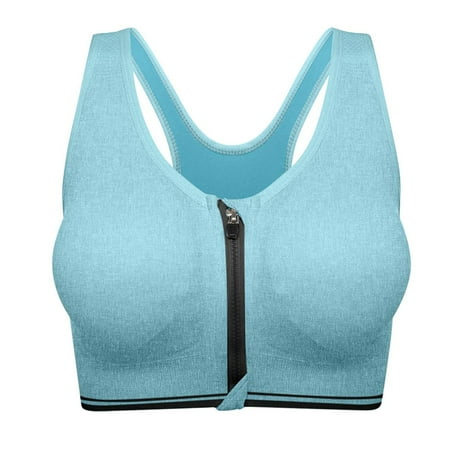 

DECILRO Lingerie for Women Women Sports Bra Front Opening Closing Zipper Without Steel Rring Mesh Shoulder A XL