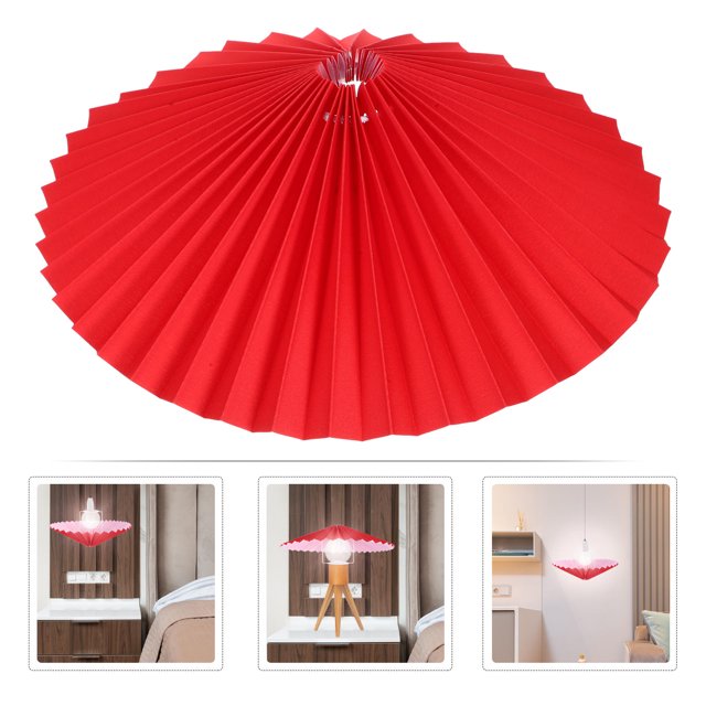 Minkissy 1Pcs Cloth Drum Lamp Shade Red Light Cover Rustic Style for Living Room