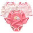 thumbnail image 3 of WIBACKER 0-12M 100% Cotton Baby Boys 3-pack Rainbow Long Sleeve Variety Onesies Snap Bodysuits, 3 of 10