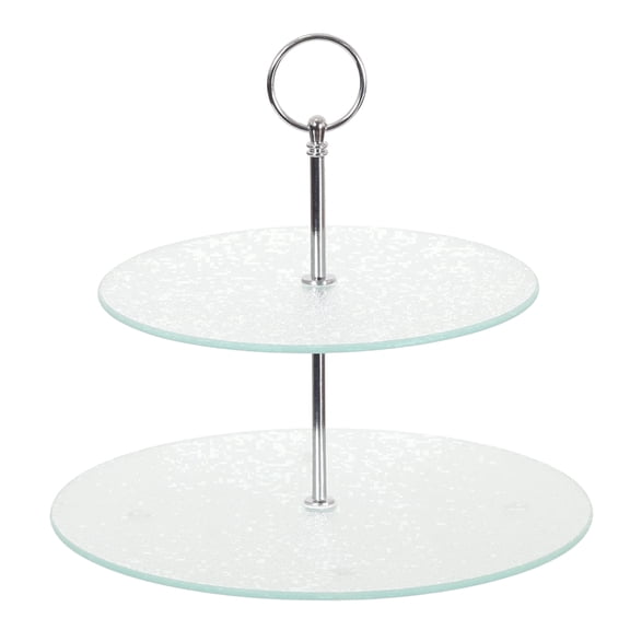 Creative Home Tempered Glass 2-Tier Dessert Stand
