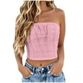 thumbnail image 1 of Tube Top for Women, Sleeveless Strapless Solid Color Summer Top, Polyester Casual Fit, Regular Length, Hand Wash Cold, 1 of 5