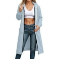 thumbnail image 5 of Resicozy Women's Lightweight Zip Up Hoodies Oversized Long Sleeve Sweatshirts Casual Fall Jacket Coat with Pocket Light Blue 2XL, 5 of 5