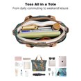 thumbnail image 4 of Tote Bag for Women - Paw Prints and Bones Shoulder Bag - Large Utility Work Duffle Bag with Zipper Handbag for Travel, Work, Sprots, 4 of 5