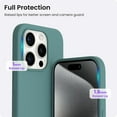 thumbnail image 4 of ORNARTO - Funda para iPhone 15 Pro de 6.1", silicona líquida de 3 capas, cubierta completa de gel suave, delgada y a prueba de golpes con forro de microfibra antiarañazos, color verde pino, 4 of 8