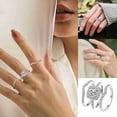 thumbnail image 2 of Tres en Uno Apilable Anillo Set Chapado Cubic Zirconia Boda Compromiso Promesa Anillo para Mujeres, 2 of 8