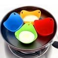 thumbnail image 4 of Paquete de 4 tazas de silicona para escalfar huevos, moldes para caldera con soportes de anillo, tazón escalfado de fácil liberación y limpieza para microondas, 4 of 5