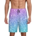thumbnail image 1 of Balery Multicolor Glitter Pantalones cortos de pijama de punto de algodón para hombre con cinturilla y bolsillos-Medium, 1 of 6