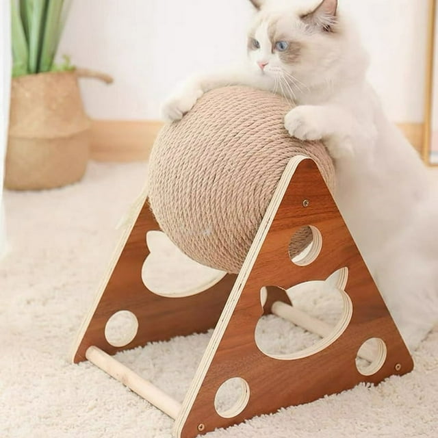 Cat Toy Interactive Cat Scratcher Board Kitten Sisal Rope Ball Scratch Paws Pet Grinding Scratching Cats For Scratcher Toys Size L
