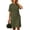B-Army Green, variant on 2026 Summer Womens Dress with Pockets Cotton Linen V Neck Short Sleeve Casual Solid Color Midi Dress