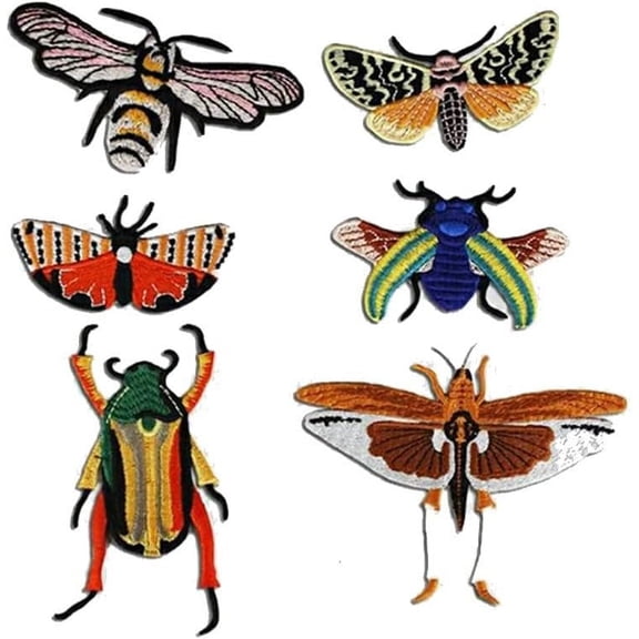 1set/6pieces Butterfly Insects Embroidery Applique Fabric Patches Badges DIY Craft for Jeans Clothes Decorated Sewing