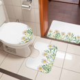 thumbnail image 4 of Daisy Flower Bath Mat 3 Piece Bathroom Rug Set, Garden Floral Green Leaf Summer Spring Non Slip Bath Rug Contour Mat and Toilet Lid Cover, Absorbent Shower Mats Soft Bath Rugs and Mats Sets, 4 of 8