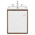 thumbnail image 3 of Modway Transmit 18" Wall-Mount Wood Bathroom Vanity in Walnut/White, 3 of 8
