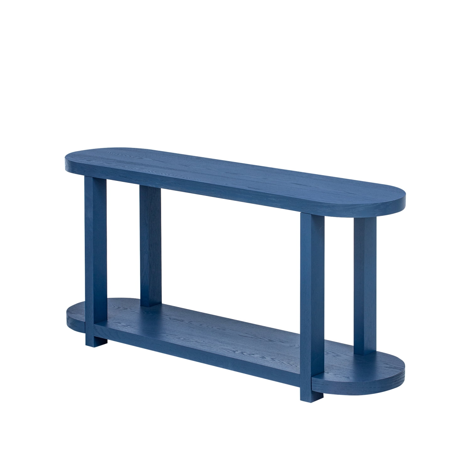 Modern Minimalist Ash Veneer Entryway Table with Craftsmanship Design Navy Blue, Ideal for Study Rooms, Entryways and Foyers