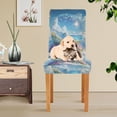 thumbnail image 4 of Yayeee 2 Pack Dining Chair Covers Stretch Parson Chairs Slipcovers Seat Protector, Crystal Ocean, 4 of 6