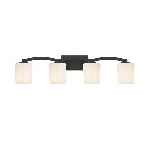 Matte Black Four Light Bathroom Vanity from the Whitney Collection