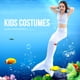 thumbnail image 4 of Bikini de tres piezas para niñas, traje de baño Sea-maid, traje de baño creativo para niños con cola de pez (120), 4 of 8