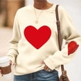 thumbnail image 2 of Kilaqueen Womens Casual Heart Graphic Shirts Long Sleeve Pullover Loose Fit Crewneck Cute Love Printed Sweatshirt Soft Comfortable Long Sleeve Tops, 2 of 6