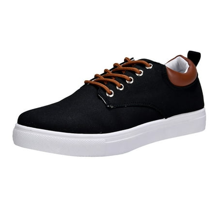 Men Low Top Canvas Casual Mens Shoes 13 Walking Shoes Lace Up Mens Casual Slip on Shoes Leather Fashion Sneakers Casual Shoes