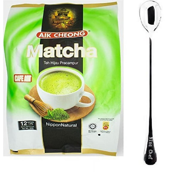 NineChef Bundle Aik Cheong Malaysia Matcha Kopi Pracampur (3 Pack)  1 NineChef Spoon