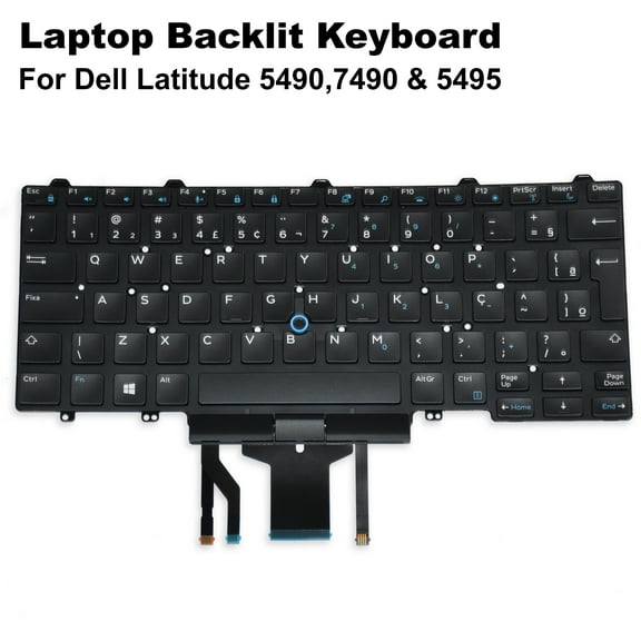Dell Latitude 5490/7490/5491 Dual Point Brazil QWERTY Backlit Keyboard – 8NC1K