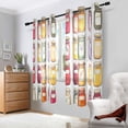 thumbnail image 2 of Yayeee Window Curtains Light Filtering 63"x42" Grommet Panel Pair Home Living Room Decor, Colorful Jam Jars, 2 of 7