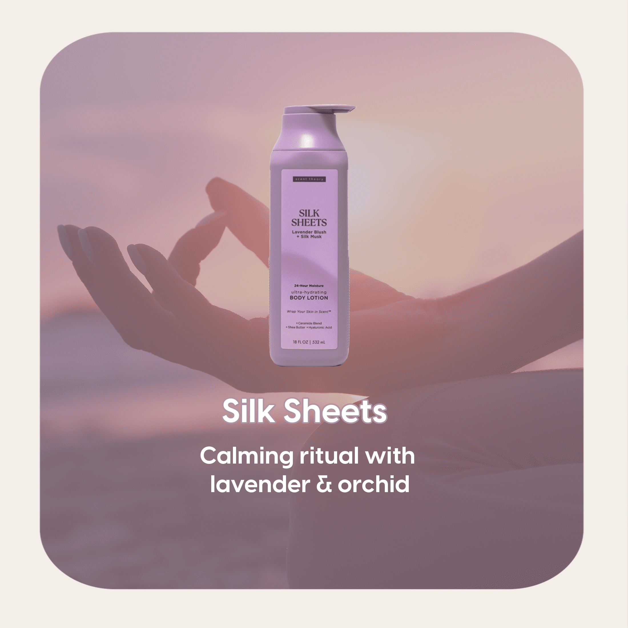 Scent Theory Body Lotion with Shea Butter, All Skin Types, Silk Sheets, 18 fl oz