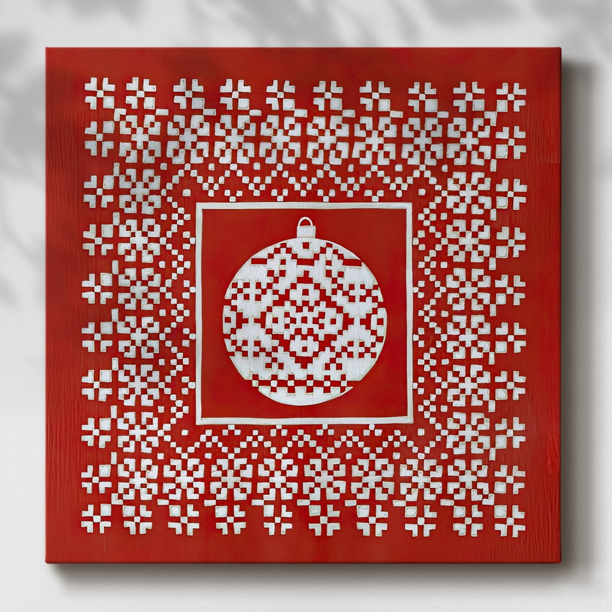 Fair Isle Snowflake VI- Gallery Wrapped Canvas