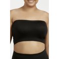 thumbnail image 3 of 6 Packs of Sofra Women's Plus Size Seamless Strapless Off Shoulder Bandeau Tube Bra Tops w/ No Pad, 3 of 5