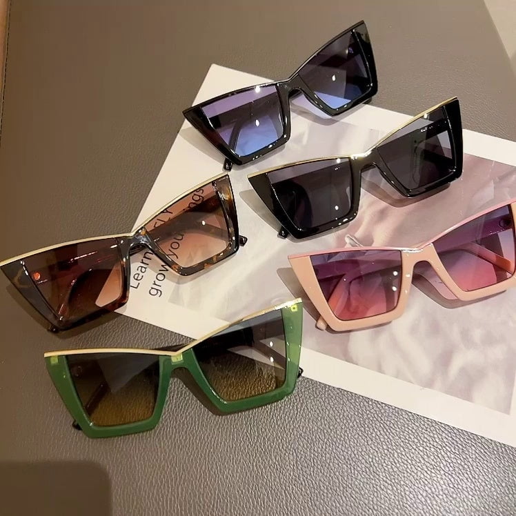 Large Frame Cats Eye Sunglasses for Unisex, Anti-UVA and 