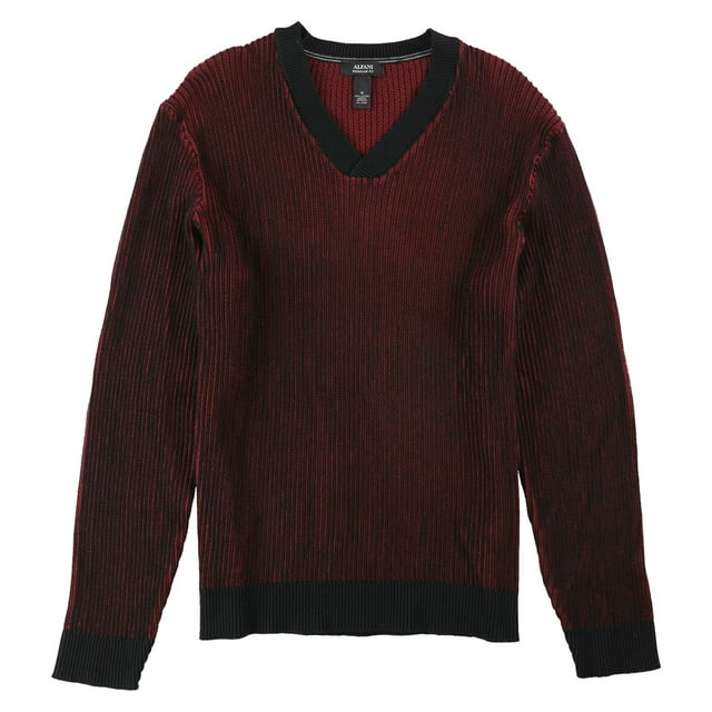 Alfani Mens v-neck Knit Sweater, Red, Large