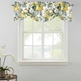 thumbnail image 2 of Tie Up Valances for Windows, Yellow Lemon Adjustable Valance Curtains Window Treatment for Living Room/Bedroom, Green Leaf Blue Flower Tropical Fruit Rod Pocket Kitchen Curtains & Drapes 54x18 Inch, 2 of 9