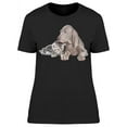 thumbnail image 1 of Adorable Weimaraner With A Cat T-Shirt Women -Image by Shutterstock, Female Medium, 1 of 2