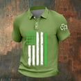 thumbnail image 1 of Ceisia Men's St. Patrick's Day Polo Shirt Collection | Shamrock American Flag Print | Casual Short Sleeve Collared Tops Gift, 1 of 5