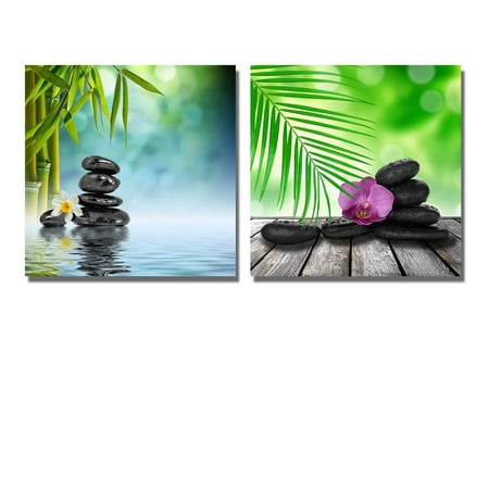 - Wall26 Stones and Bamboo on the Water Spa Treatment - Canvas Art Wall Decor - 12