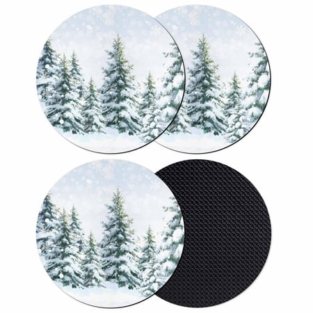 Christmas Tree Coasters Set of 4 Absorbent Coasters for Drinks Snowflake Winter Farmhouse Xmas Tree Coaster for Desk Coffee Table Protection Home Decor House Warming Gifts 4