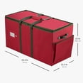 thumbnail image 6 of Large Holiday Ornament Storage Box with Dividers — Holds 80 Ornaments (3 Inches), Figurines and Accessories — Red Foldable Rectangular Container, 6 of 7