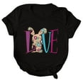 thumbnail image 2 of EGNMCR Easter T-Shirts à Imprimé pour Femmes T-Shirts Graphiques pour Femmes Chemises pour Femmes T-shirt Décontracté Ample à Col Rond à Manches Courtes Blouse à Imprimé de Lettres T-shirt T-Shirts pour Femmes, 2 of 4