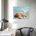 thumbnail image 4 of Orinice  Beach Coastal Canvas Wall Art: Seaside Ocean Scene Picture Sea Life Seashell Starfish Artwork Seascape Path Painting Print Decor for Bathroom Bedroom Living Room 16x12in, 4 of 6