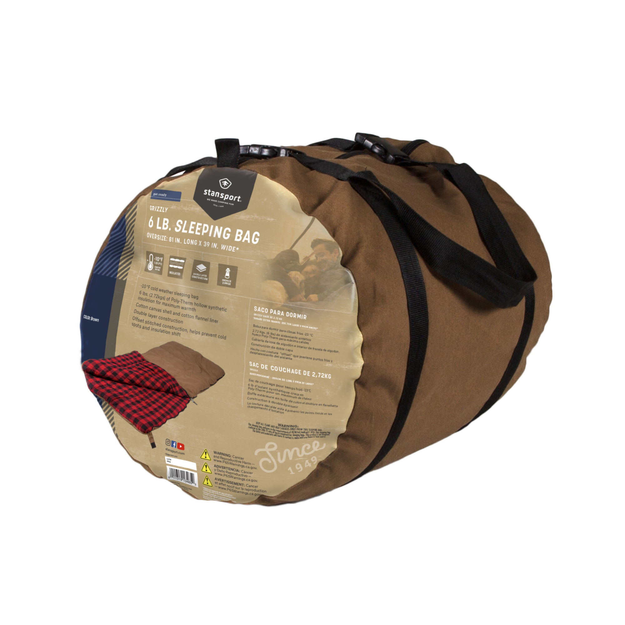 Stansport 6 lbs Grizzly Rectangular Sleeping Bag photo 6